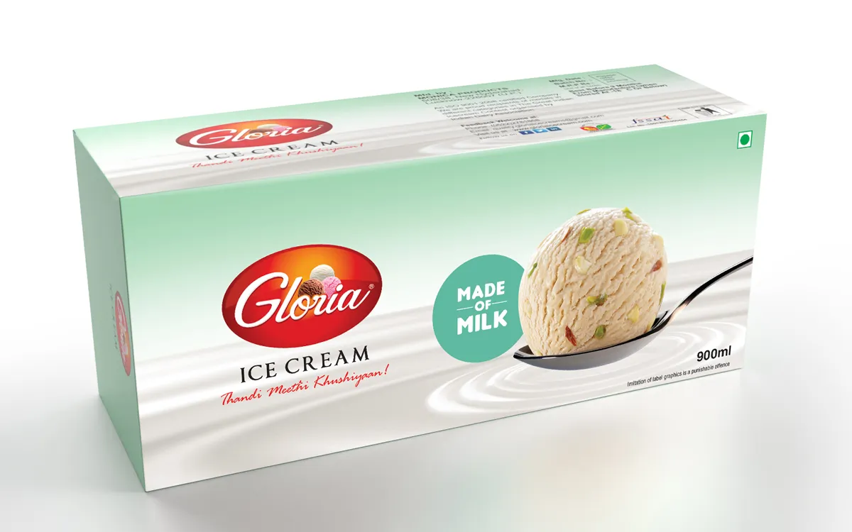 Packaging Design for 1000ml Family Pack of Gloria Ice Cream